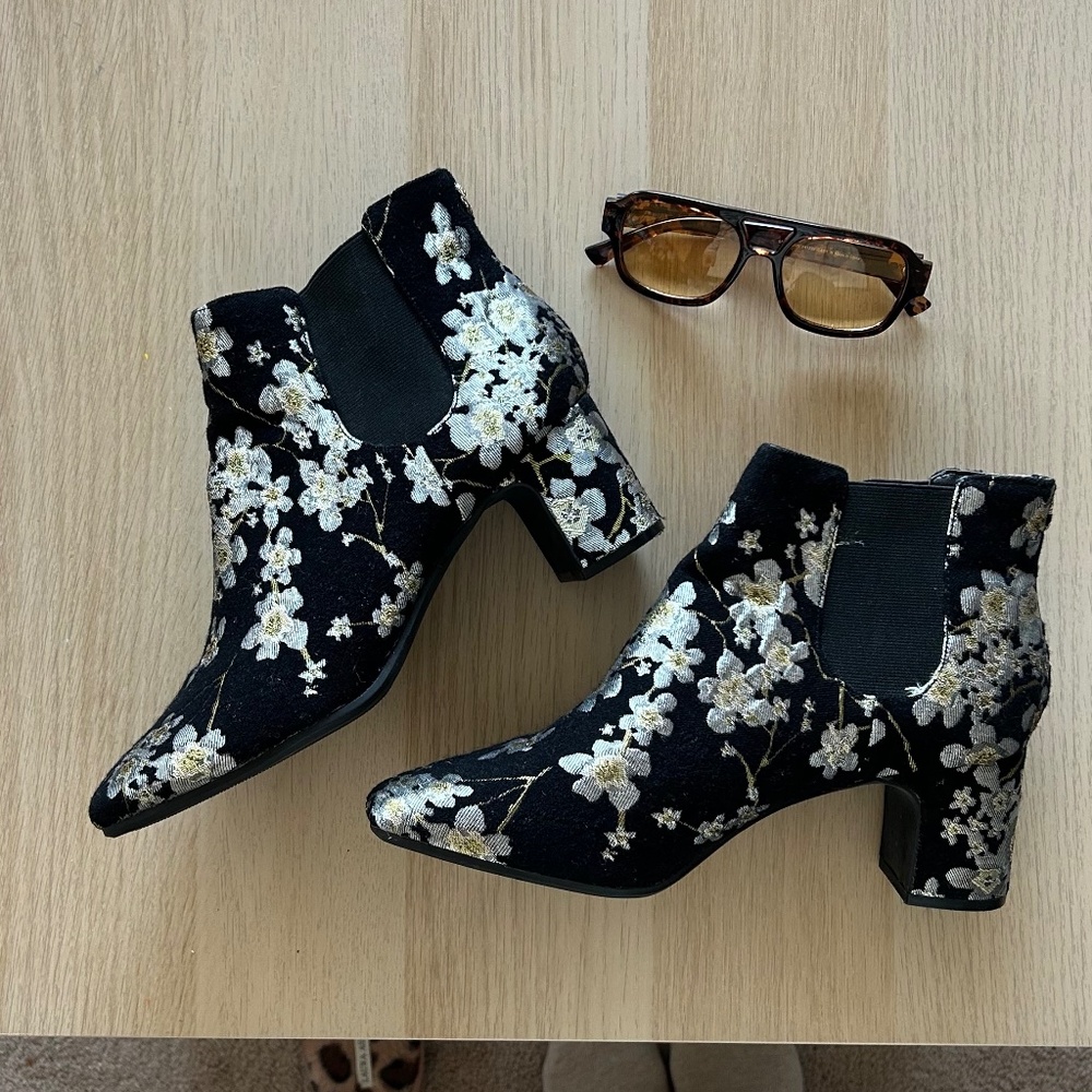 Anne Klein Floral Booties